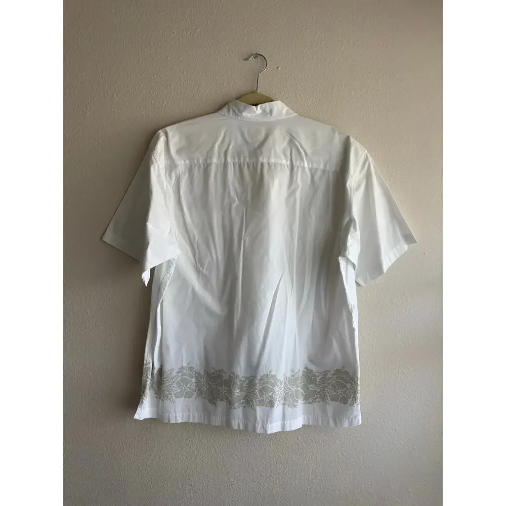 J. Crew White Tropical Hawaiian shirt Button Up vacation summer beach resort